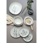 Tabak Evi Porselen Pebble Yemek Takımı Lila 4 Kişilik 12 parça