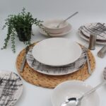 Arna Porselen Ekose 16 Parça 4 Kişilik Yemek Takımı Düz