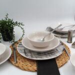 Arna Porselen Ekose 16 Parça 4 Kişilik Yemek Takımı Düz - Görsel 2