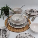 Arna Porselen Ekose 16 Parça 4 Kişilik Yemek Takımı Düz - Görsel 4