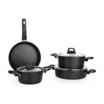 Schafer Black Stone Tencere Seti 7 Parça-Siyah - Görsel 2