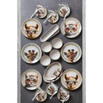 Kitchen Life 32 Parça 6 Kişilik Sweet Animals Porselen Kahvaltı Takımı Bone China