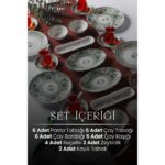 Kitchen Life 32 Parça 6 Kişilik Motif Desenli Porselen Kahvaltı Takımı Bone China - Görsel 2