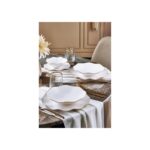 Güral Porselen 24 Parça 6 Kişilik Krem Bone Porselen Yemek Takımı – Pürüzsüz Yüzey, Şık ve Dayanıklı