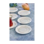 Cooker Özel Alaçatı Sade Desensiz Porselen Çay Tabak 6 Adet CKR4153