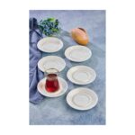 Cooker Özel Alaçatı Sade Desensiz Porselen Çay Tabak 6 Adet CKR4153 - Görsel 3