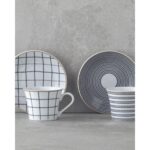 English Home Ashley Porselen Kahve Fincan Takımı 4 Parça 2 Kişilik Siyah - Görsel 2