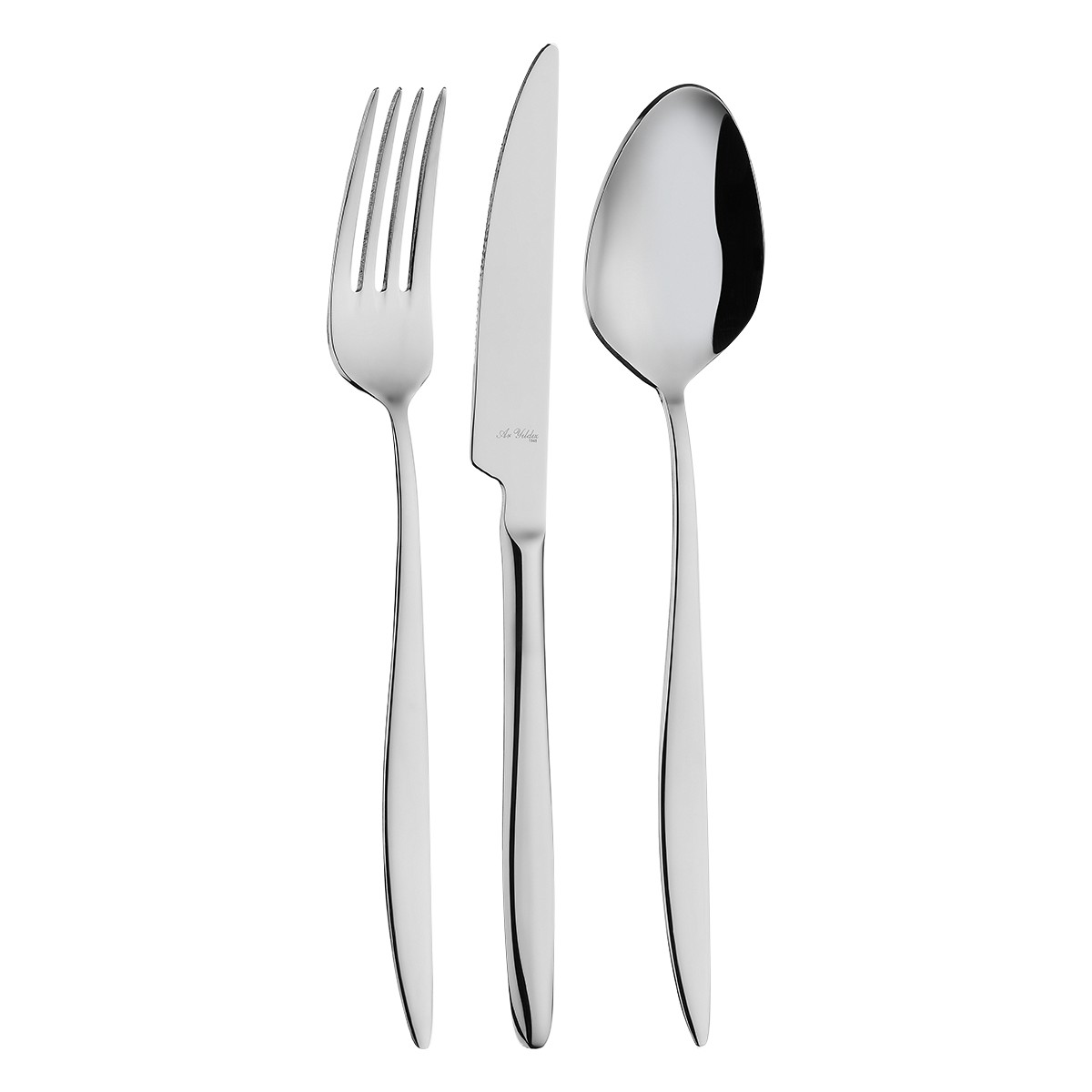 110000713484966.jpg Aryıldız Elegant Krom 84 Parça 12 Kişilik Çatal Kaşık Bıçak Takımı - Görsel 1