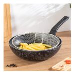 Porsima Yanmaz Yapışmaz Granit Fritöz Sepetli Patates Kızartma Tavası 2 Parça 28 cm