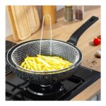 Porsima Yanmaz Yapışmaz Granit Fritöz Sepetli Patates Kızartma Tavası 2 Parça 28 cm - Görsel 3