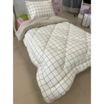 Yılmaz Tekstil Denizli Tek Kişilik Welsoft Yorgan Çift Taraflı Uyku Seti | Lastikli Çarşaflı | Krem Kare | Çeyiz Seti  | Çeyiz Takımı - Görsel 2