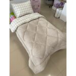 Yılmaz Tekstil Denizli Tek Kişilik Welsoft Yorgan Çift Taraflı Uyku Seti | Lastikli Çarşaflı | Krem Kare | Çeyiz Seti  | Çeyiz Takımı - Görsel 4