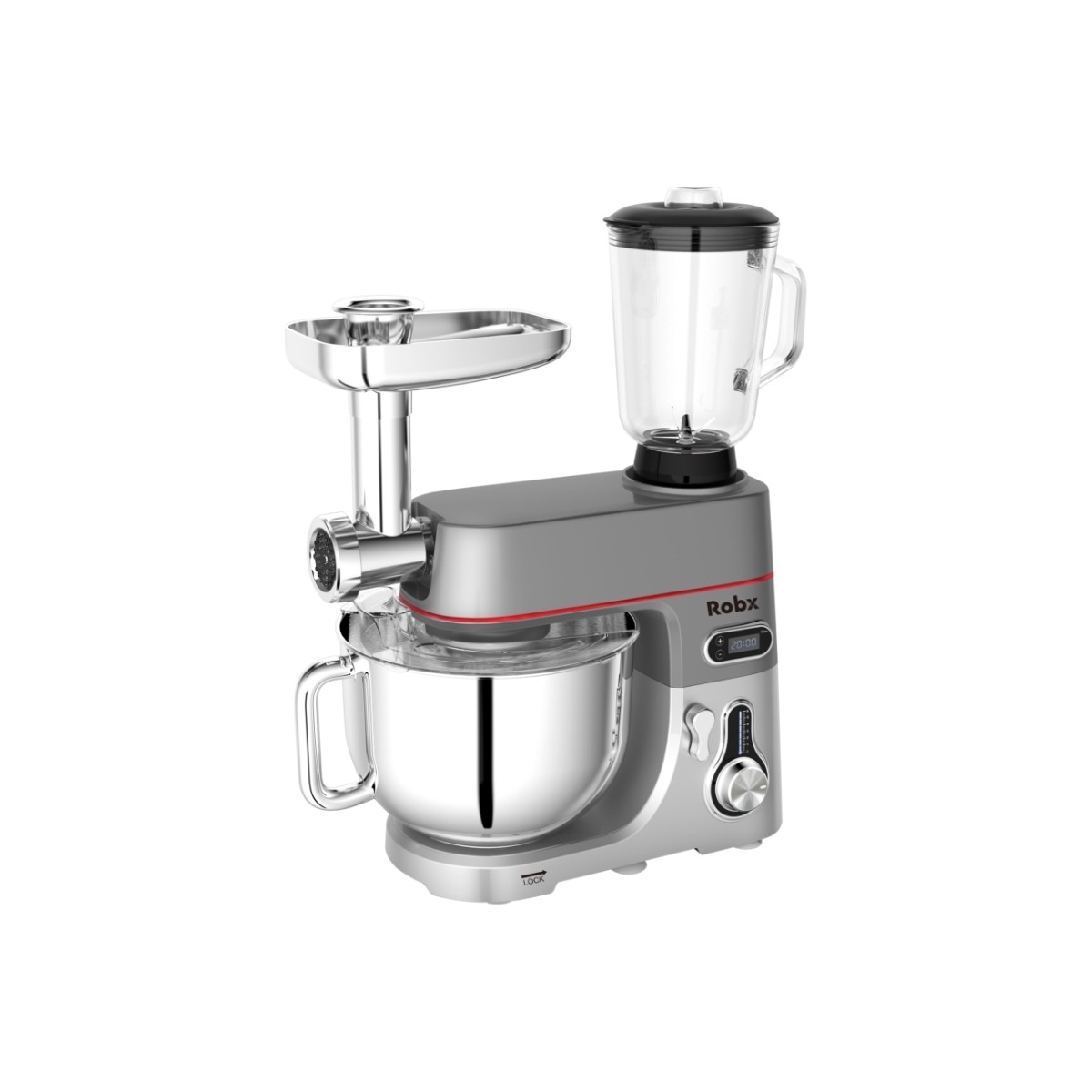 110000718518916.jpg Robx SR50 Döküm Gövde 7 Litre Içli Köfte Hamur Yoğurma Kıyma Çekme Erişte Blender Çıpıcı mixer Set - Görsel 1