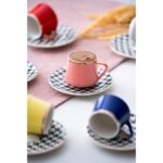 Acar Premium 6 Kişilik Porselen Kahve Fincanı Takımı – 90 ml