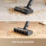 Dreame R10 Pro Dikey Süpürge, 65 Dakika Uzun Çalışma Süreli Dikey Süpürge, Hafif ve Anti-Tangle özellikli, Sert Zemin, Halı ve Evcil Hayvan Tüyleri için 150 AW Güçlü Emişli El Süpürgesi - Görsel 4