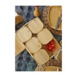 Bambum Duo 400ML 6'lı Bambu Tepsili Bambu Vakumlu Kapaklı Cam Kahvaltılık - Görsel 5