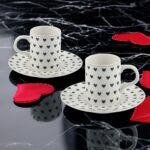 Güral Porselen Camelia 2 Kişilik 4 Parça Kahve Fincan Takımı 6656