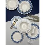 Tabak Evi Porselen Bonsai Blue Garden Yemek Takımı 4 Kişilik 16 Parça