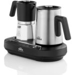 Arzum OK0027 OKKA Rich Moka Pot Karıştırıcılı Metal İtalyan ve Türk Kahve Makinesi - Krom 5 Fincan