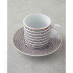 English Home Ashley Porselen 4 Parça 2 Kişilik Kahve Fincan Takımı Siyah-Bordo - Görsel 3