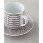 English Home Ashley Porselen 4 Parça 2 Kişilik Kahve Fincan Takımı Siyah-Bordo - Görsel 4