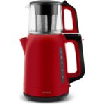 Karaca Mega Tea 1501 Cam Çay Makinesi Cherry Red 1500 W - Görsel 4