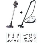 Pirantech  ES92 Şarjlı Dikey Süpürge / CB-107C Buharlı Temizlik Makinası (Ev Temizlik Seti)