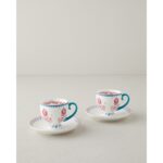 English Home Carnival Sparrow New Bone China Kahve Fincan Takımı 4 Parça 2 Kişilik Fuşya - Görsel 3