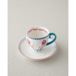 English Home Carnival Sparrow New Bone China Kahve Fincan Takımı 4 Parça 2 Kişilik Fuşya - Görsel 4