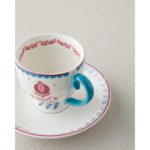 English Home Carnival Sparrow New Bone China Kahve Fincan Takımı 4 Parça 2 Kişilik Fuşya - Görsel 5