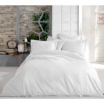 My Story Lastikli Çarşaflı Çift Kişilik Nevresim Takımı Saten Beyaz