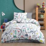 Cote Blanc Route  Pamuk Tek Kişilik Lastikli Çarşaflı Nevresim Takımı - Görsel 2