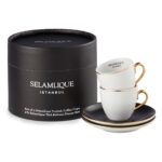 Selamlique 2'li Klasik Siyah Türk Kahvesi Fincanı