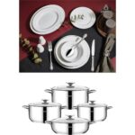 AMBOS MİA - 61 Parça Cool Tencere Seti Porselen Yemek Takımı