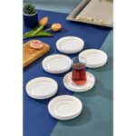 Cooker Lüks Porselen Desenli 6 Lı Çay Tabağı Bardak Altı - Görsel 3