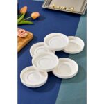 Cooker Lüks Porselen Desenli 6 Lı Çay Tabağı Bardak Altı - Görsel 4