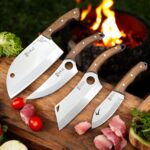 SürLaz Almazan Şef Bıçak Seti 4 Parça Kamp Mutfak Bıçak Seti Hediyelik Bıçak Seti