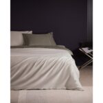 Madame Coco Danton Çift Kişilik Saten %100 Pamuk Biyeli Düz Boya Nevresim Takımı - Vizon/taş - Görsel 2