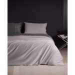 Madame Coco Danton Çift Kişilik Saten %100 Pamuk Biyeli Düz Boya Nevresim Takımı - Antrasit/gri - Görsel 2