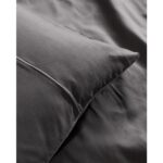 Madame Coco Danton Çift Kişilik Saten %100 Pamuk Biyeli Düz Boya Nevresim Takımı - Antrasit/gri - Görsel 5