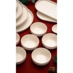 Heda Porselen Rüya 16 Parça 6 Kişilik Kırık Beyaz Kahvaltı Takımı - Görsel 2