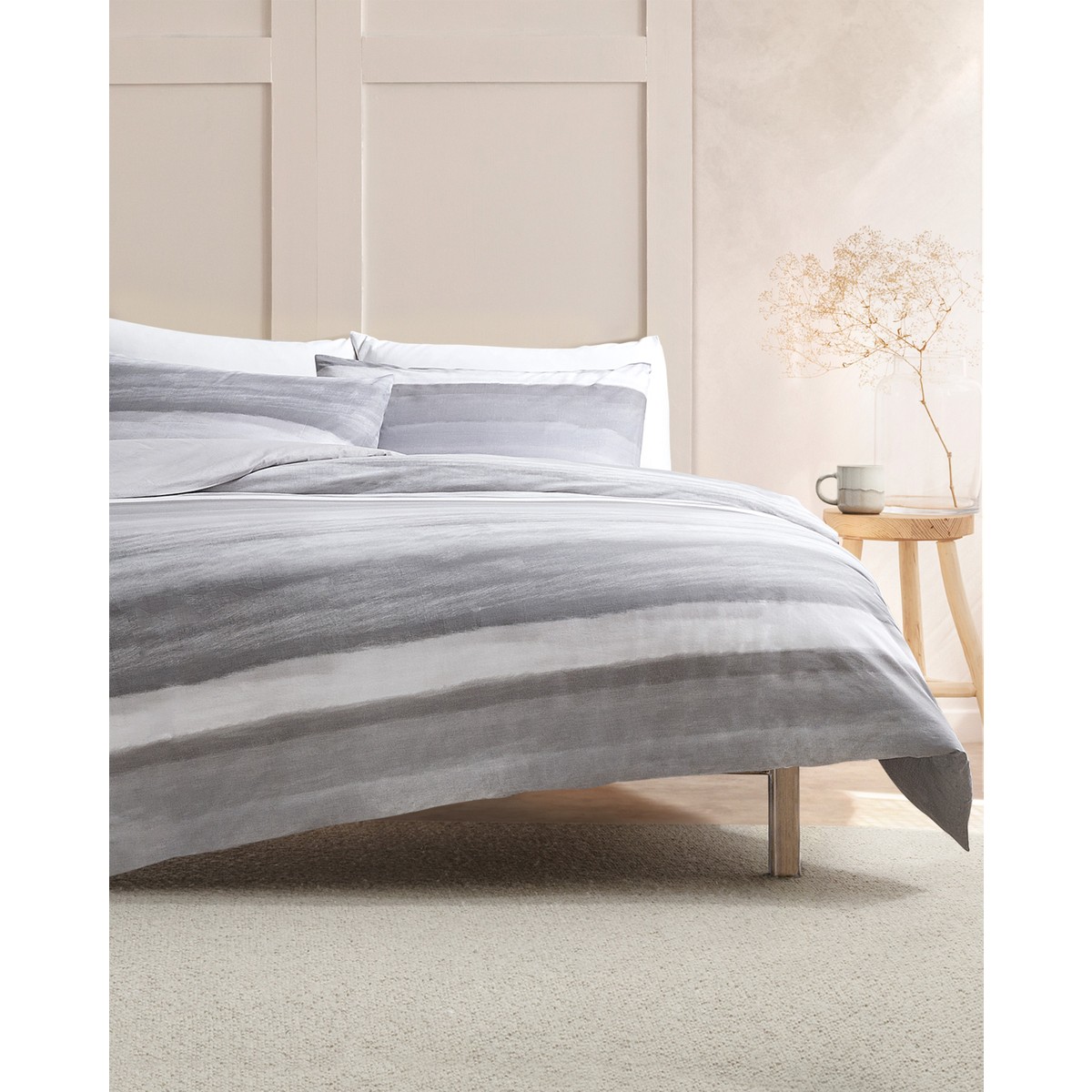 110000764821678.jpg Madame Coco Noun Çift Kişilik Pamuklu Baskılı Nevresim Takımı - Gri - Görsel 1