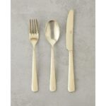 English Home Leptis 18/10 Paslanmaz Çelik Çatal Kaşık Bıçak Tk. 18 Parça 6 Kişilik Gold