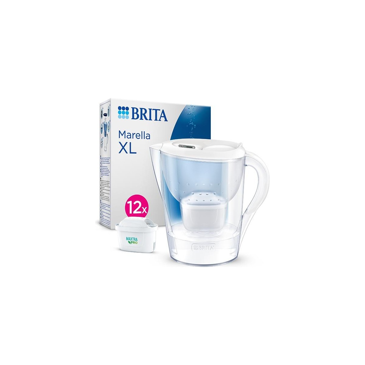 110000767622434.jpg BRITA Marella XL 12x Maxtra Pro All-In-1 Filtreli Su Arıtma Sürahisi - Beyaz 3,5 lt - Görsel 1
