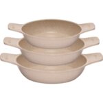 Thermoad 3'lü Güveç Sahan Set Kapaksız -Vizon - Görsel 5