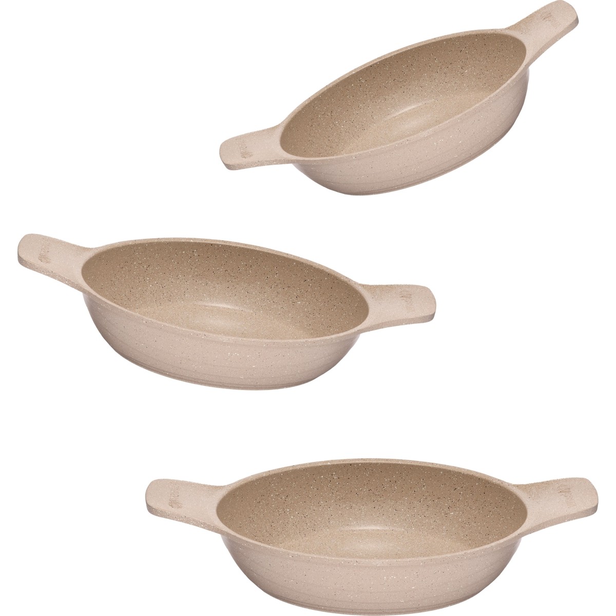 110000769800196.jpg Thermoad 3'lü Güveç Sahan Set Kapaksız -Vizon - Görsel 1