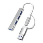 Store 4 Port'lu Bağlantı Istasyonu Ultra Ince USB Bölücü Type-C Tipi Çoklu Arayüz Adaptörü Multi USB Çoklayıcı