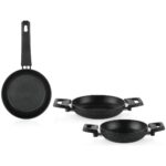 Schafer Black Stone 3 Lü Tava + Sahan Seti-Siyah - Görsel 2