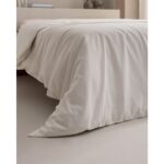 Madame Coco Manon Çift Kişilik %100 Pamuk Ranforce Düz Nevresim - Ekru - Görsel 2