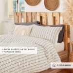 Bella Maison %100 Pamuk Sevilla Çift Kişilik Nevresim Takımı Antrasit (200x220 cm) - Görsel 2